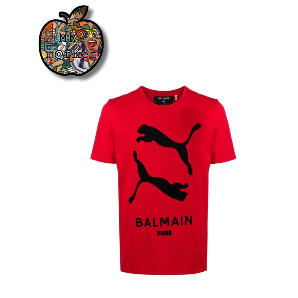 this cotton logo T-shirt from Balmain has been made in
collaboration with Puma.